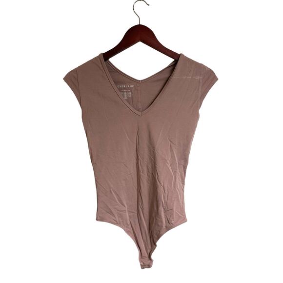 Everlane Tops - Everlane One Piece Bodysuit Thong Size S Short Sleeve Purple Supima Cotton